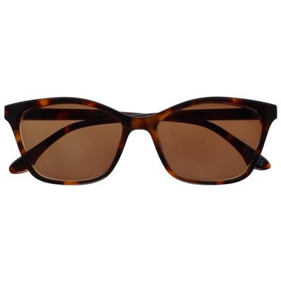 OPULIZE KAT Occhiali da Lettura con Lente da Sole - Montatura a Occhi di Gatto - Marrone Lucido Tartarugato - Uomo e Donna - Cerniere a Molla - S59-2 - +1.50