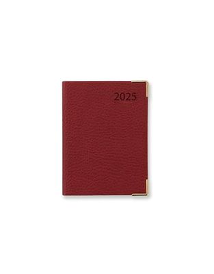 Letts of London Connoisseur - Agenda 2025 de bolsillo con vista semanal, color rojo