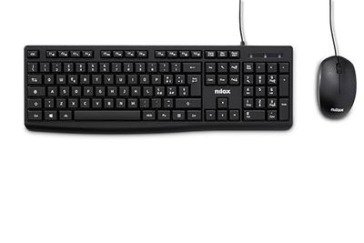 Nilox NXKMIT0012 USB-toetsenbord- en muisset, Italiaans toetsenbord, muis met optische sensor, 1200 dpi, compatibel met Windows, Linux, MAC