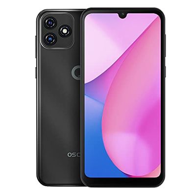 OSCAL C20 (2021) Tani smartfon, telefon komórkowy z systemem Android 11 (32 GB ROM/SD-128 GB Quad-Core, 6,1" ekran HD+ Waterdrop, 3380 mAh, Dual SIM, 3G, Face-ID, WiFi, czarny