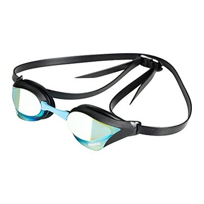 arena Cobra Core Swipe Mirror Lunettes de Natation Unisexe Adulte Race, Lunettes de Natation avec Lentilles Courbes Miroir, Anti-buée, Protection UV, 5 Ponts Nez Interchangeables