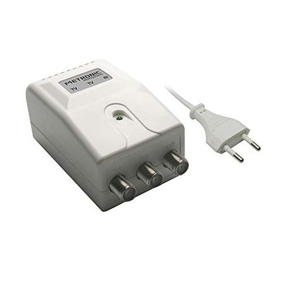 Metronic 414041 Fonte de alimentação para amplificadores de antena com 2 saídas TV, branco