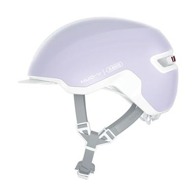 ABUS Urban Helm HUD-Y - met magnetisch, oplaadbaar LED-achterlicht & kliksluiting - coole fietshelm voor dagelijks gebruik - voor mannen en vrouwen - puur lavendel, maat L