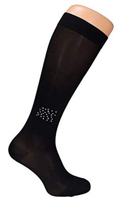 Hydas 1457.5.39 - Medias de soporte (moda y discreta, con piedras de estrás, producto médico) 1, talla 39/41, 39/41, negro