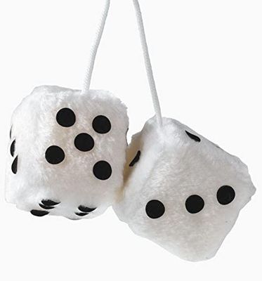 S SUMEX Dados decorativos Jumbo Size estilo retro e divertido cor branca 9 x 9 cm