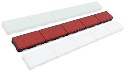 RDX Racedesign Secuplay Borde de jardín de Caucho - 100x10x3,6cm - Rojo - Paquete de Diez