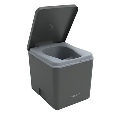 TRELINO Evo M Antraciet 39 x 33 x 36 cm, Scheidingstoilet, Mobiele droogtoilet voor Kamperen en Outdoor, Geurneutraal, 5L & 8L Capaciteit