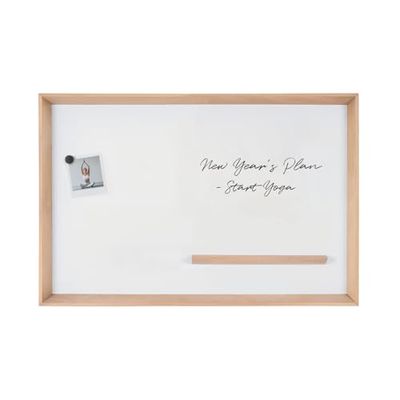 Bi-Office Lavagna magnetica Inversa, superficie in acciaio laccata a secco, cornice in legno di pino, 90 x 60 cm
