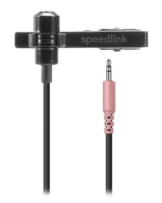 Speedlink SPES Lavalier Microfoon Met 3,5mm Jack - Clip-on Microfoon Met Afneembare Metalen Clip, Zwart