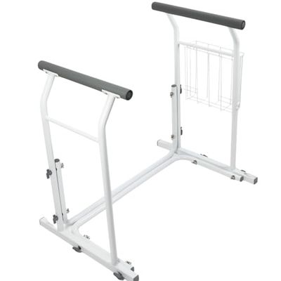 OrtoPrime Ausili per Disabili Bagno - Maniglia per Wc - Braccioli per Wc - Accessori Bagno per Disabili - Supporto Wc per Anziani - Sostegno per Alzarsi dal Letto - Ausili per Anziani Bagno