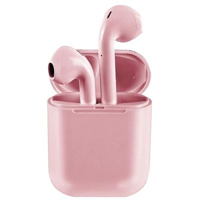 apm Ecouteurs Bluetooth sans Fil, Boîtier de Charge, Ecouteur sans Fil, Son Stéréo, Oreillette Bluetooth, Bouton Contrôle Audio, Casque Bluetooth, Compatible PC Smartphone Tablette, Rose, 200028