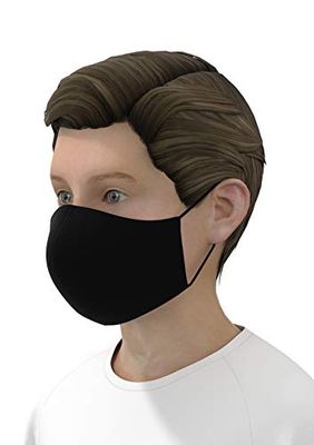 AVANTEX 141034200-999-H Lot de 3 masques de communauté en coton Noir