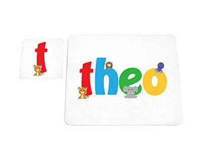 Feel Good Art brillant Set de table et dessous-de-verre pour bébés/bambins (Theo)
