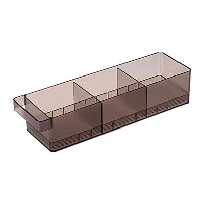 YAMAZAKI 5763 Tower Fridge Organizer with Dividers, Black, PS Resin, 11 x 37.5 x 8.2 cm