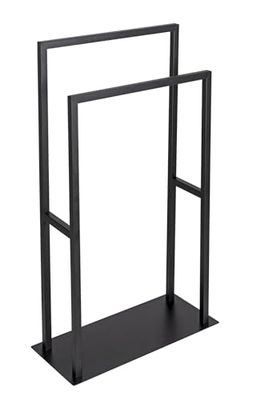 Rivaltana - Toallero de pie para baño y Sala de Estar, de Acero Inoxidable, Color Negro Mate