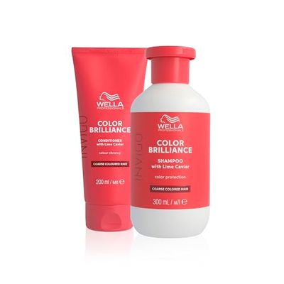 Wella Professionals Shampoing Invigo Color Brilliance pour cheveux colorés et épais et Après-Shampoing - Maintient l'éclat et la protection de la couleur des cheveux - 300 ml + 200ml