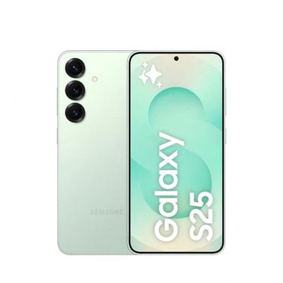 Samsung Galaxy S25 128GB Teléfono Móvil con IA, Galaxy AI, 12GB RAM, Cámara 50MP, Dual SIM, IP68, Garantía del Fabricante 3 Años + 1 Año Extra, Color Menta (Versión Española)