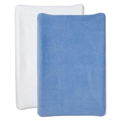 Aankleedmat, wit/blauw, 2 stuks