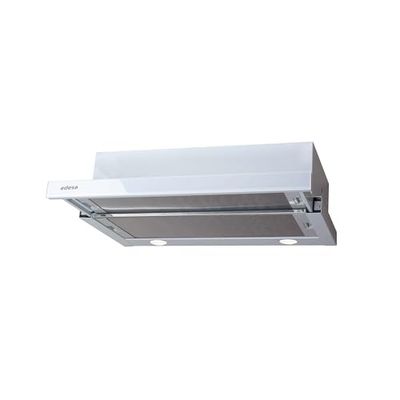 Edesa Extrator de cozinha ECT-6411 WH com 2 níveis de extração iluminação LED comandos mecânicos nível sonoro 45,5 db filtros laváveis na máquina de lavar louça, motor de 100 W largura 60 cm, cor Inox