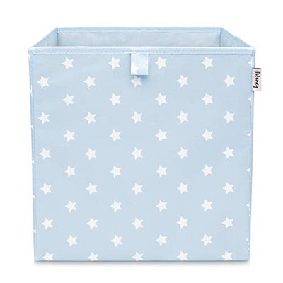 LIFENEY Boîte de rangement avec motif étoilé bleu clair - Boîte à jouets avec étoiles - Convient aux étagères cubiques - Boîte de rangement pour chambre d'enfant - Panier de rangement comme accessoire