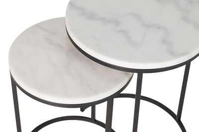 SET 2 CONSOLAS METAL MARMOL 100x30x75 91x26x66CM
