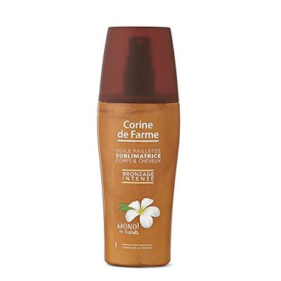 Corine de Farme - Aceite Iluminador con Brillo para Cuerpo, Rostro y Cabello - Perfumado con Monoï de Tahití - Sin Parabenos - 150 ml