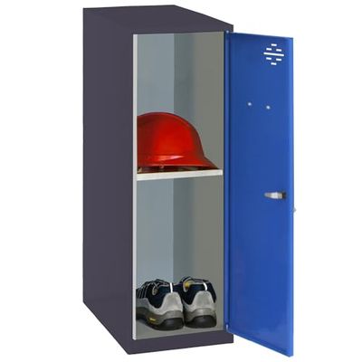 SimonRack Armadietto Metallico Piccolo; Armadio Metallico per Archiviazione, Armadio Multiuso, 915x400x500 mm, Antracite/Azzurro - Simonlocker