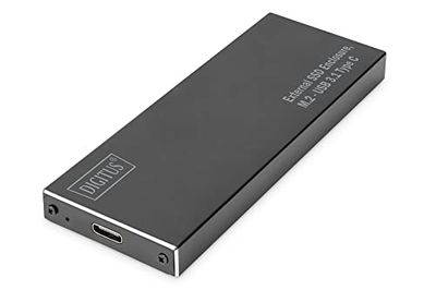 DIGITUS Boîtier Externe USB 3.1 SSD pour SSD SATA M.2 - SATA III - Type de Module M.2 2280, 2260, 2242, 2230 - jusqu'à 10 Gbit/s - UASP - câble USB-C Inclus - Noir