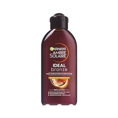 GARNIER Ambra solare - Olio abbronzante intenso - nutre la pelle e prolunga l'abbronzatura - luminosità e morbidezza - assorbimento rapido - profumo di cocco - tutti i tipi di pelle - 200 ml