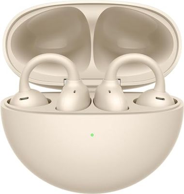 HUAWEI FreeClip, Design innovativo con clip per un comfort senza pari, Ascolta con open-ear, Cancellazione del rumore AI per chiamate, Batteria lunga durata, Android e iOS, Beige