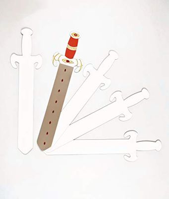 Baker Ross Épées en papier à décorer (Lot de 6) - Idéal pour les déguisements de Prince, de Chevalier