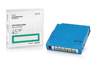 HP E - LTO Ultrium 9-18 TB / 45 TB - etichette scrivibili - azzurro