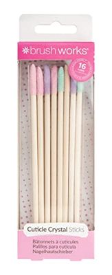 Brushworks Bastoncini di cristallo per cuticole, confezione da 16