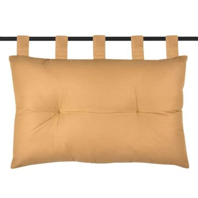 Lovely Casa - Headboard - Size 70 x 45 x 10 cm - 100% cotton - Mustard colour - Oxford design - Satin cotton Elegant and soft to the touch - Perfect for any bedroom