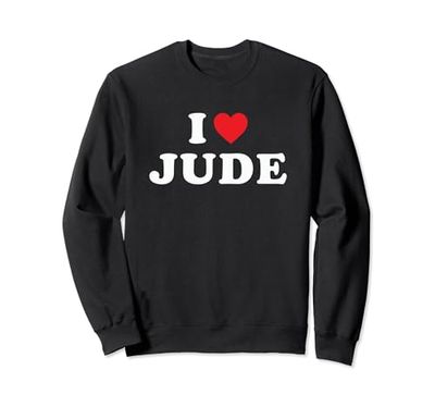 Jude - Regalo de primer nombre, I Love Jude Heart Jude Sudadera