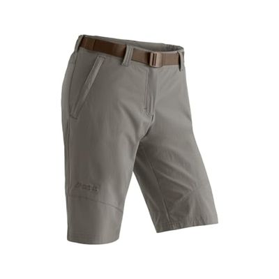 Maier Sports Lawa, Pantalon Court de randonnée pour Femme, Bermuda déperlant pour Le Trekking et la randonnée, sans PFC, MSTRETCH Pro 4 et Dryprotec, Marron, 38 (W30/L31)