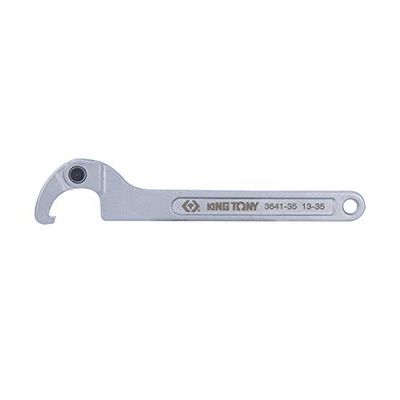 KING TONY 3641-80 chroom vanadium legering staal verstelbare haak spanner moersleutel, 50-80 mm capaciteit, 285 mm lengte, pak van 10