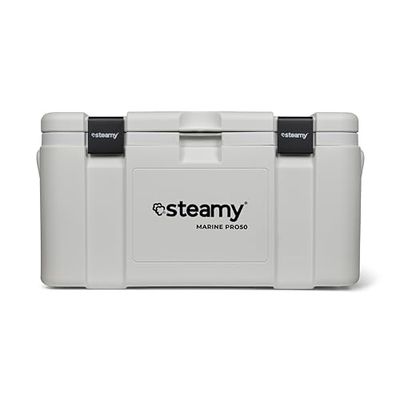 Steamy Marine Pro 50, Middelgrote koelbox speciaal voor watersport, op de boot en professioneel gebruik, 50 Liter, Wit