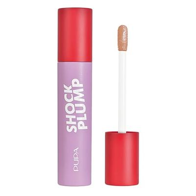 Pupa Gloss Labios Shock Plump voluminizador instantáneo – Labios más carnosos y rellenados durante mucho tiempo, activos termo-crio (pimiento y mentol), textura súper brillante – (Color 003 Scandal