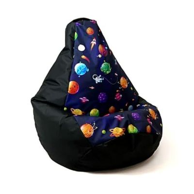GO GIFT Pouf Noir 130 x 90 cm Poire
