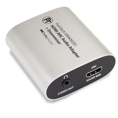 FeinTech VMA00201 HDMI-ARC Adaptador Audio de TV con decodificador Dolby Digital 5.1 Convertidor para Auriculares Altavoces Sistema Estéreo con Control de Volumen Paso de la Barra de Sonido Soundbar