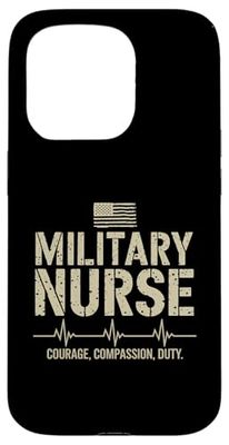 US Military Nurse Courage Compassion Duty, Veteran Nursing Case for iPhone 15 Pro