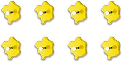 HAKU Möbel Wardrobe button set of 8, MDF, yellow-chrome, Ø 11 x D 5 cm