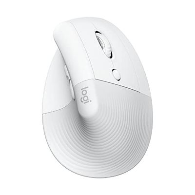 Logitech Lift for Business, Vertical Ergonomic Mouse, Wireless, Bluetooth or Secured Logi Bolt USB, Quiet clicks, Globally Certified, Windows/Mac/Chrome/Linux - Off White,Small