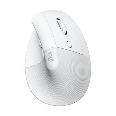 Logitech Lift for Business, Vertical Ergonomic Mouse, Wireless, Bluetooth or Secured Logi Bolt USB, Quiet clicks, Globally Certified, Windows/Mac/Chrome/Linux - Off White,Small