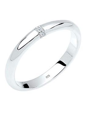 Diamore Women's 925 Sterling Silver Xilion Cut 0,06 ct White Diamond Ring, Prata esterlina, Diamante