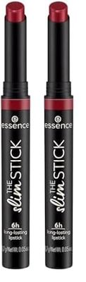 essence The Slim Stick n. 107 - Rossetto, colore rosso, lunga durata, nutriente, effetto immediato, colori intensi, opaco, vegano, senza profumo, senza alcool, senza parabeni, 1 confezione da 2,7 g