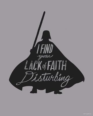 Komar Muurafbeelding - Star Wars Silhouette Quotes Vader - grootte: 40 x 50 cm (zonder lijst) - decoratie, kinderkamer, poster, kunstdruk