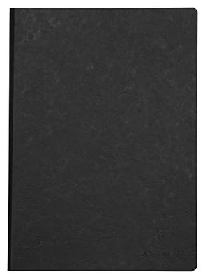Clairefontaine 791401C Collection Age Bag Un Carnet Cousu Dos Toilé Noir - A4 21x29,7 cm - 192 Pages Unies Blanches - Papier 90 g - Couverture Carte Lustrée Grain Cuir