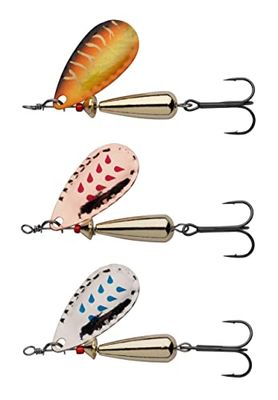 Abu Garcia Droppen 3 Pack Leurre de Type Cuillère pour la Pêche des Salmonidés, Saumon, Truite et Truite de Mer